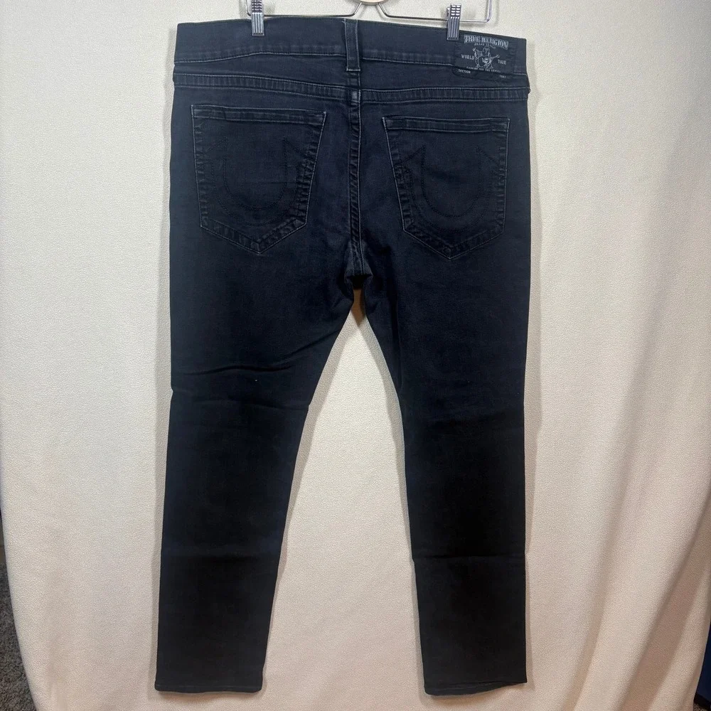 True Religion Gino Slim No Flap Jeans‎ 40x33 Body Rinse Black Streetwear Edgy